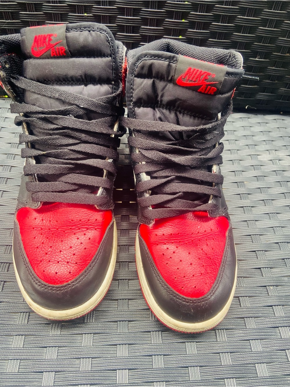 Men/Women High-Top Athletic Sneaker — Black, Red, White - Picture 3 of 9